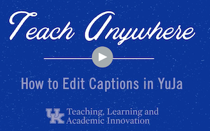 title card for video on adding captions in yuja