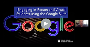 title slide for the session on the google suite with a big google logo