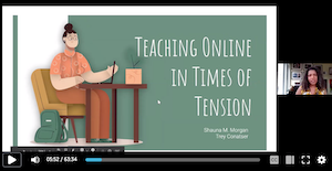 title slide for teaching online in times of tension